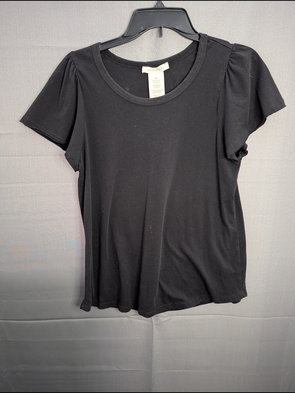 Philosophy Black Short Sleeve Crew Neck Tee